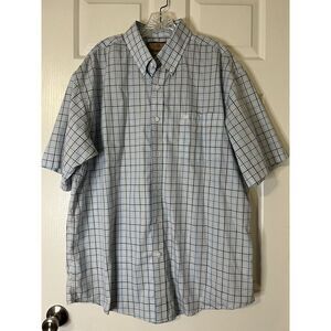 Wrangler Western Snap Shirt Mens XL MG2189B Short Sleeve Blue Plaid Cotton Blend